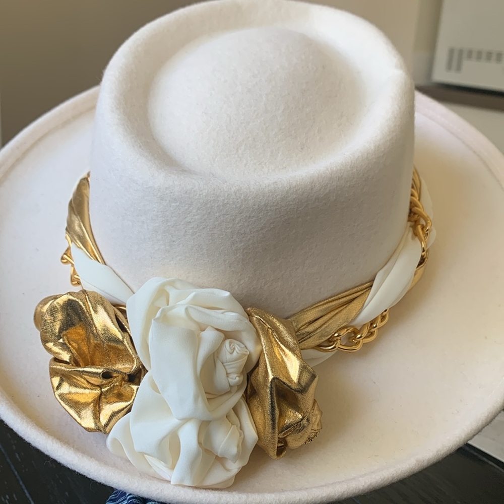 Vintage 100% Wool off/white hat - Picture 4 of 11